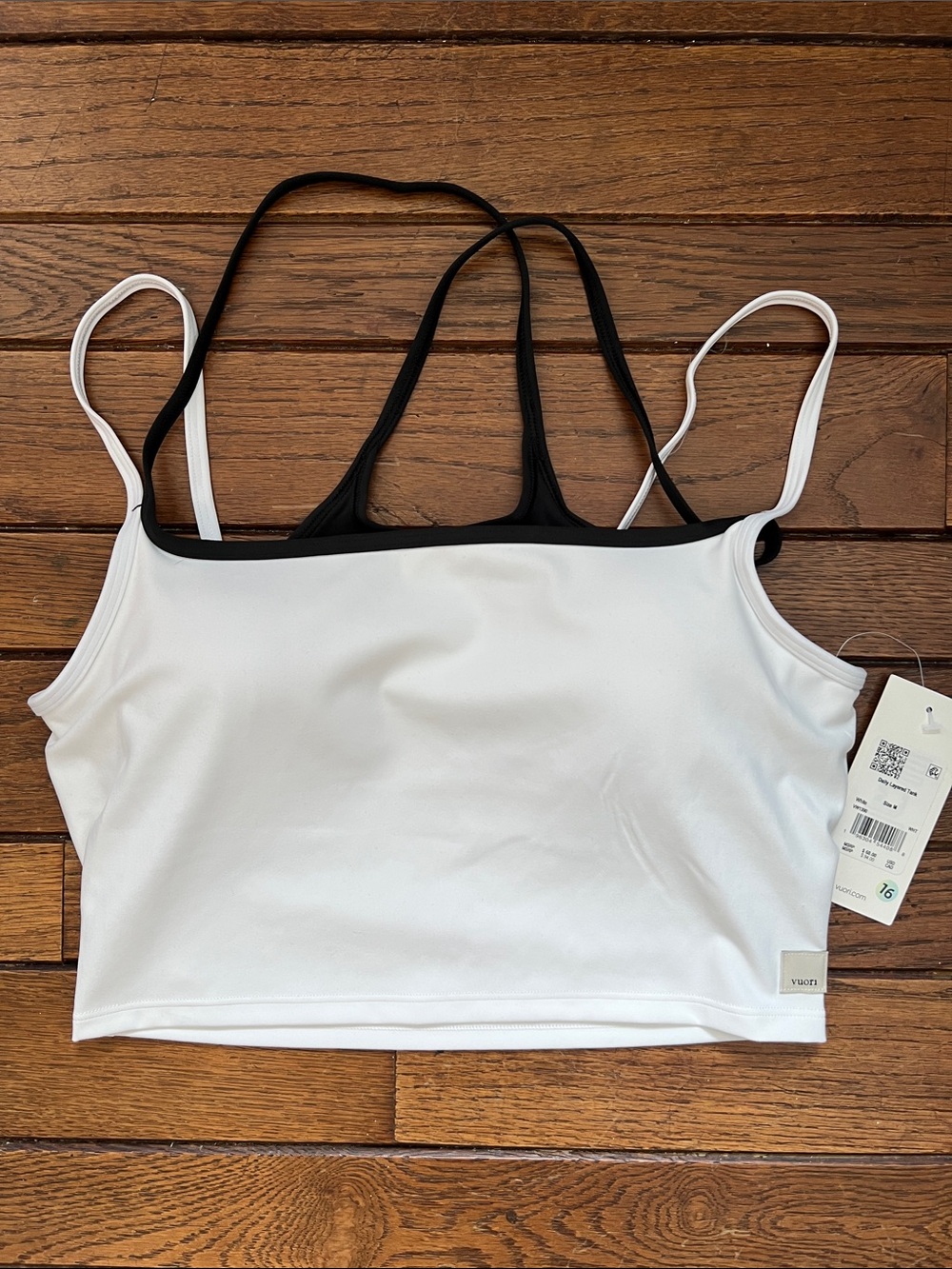 Vuori White Black Daily Layered Bra Tank Size Medium New With Tags NWT